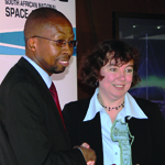 SANSA CEO Dr Sandile Malinga and SANSA MD Dr Lee-Anne McKinnell during the Radar unveiling ceremony.
